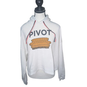PIVOT! FRIENDS TV Show Graphic Hoodie – White Cropped Pullover – Women’s Size L